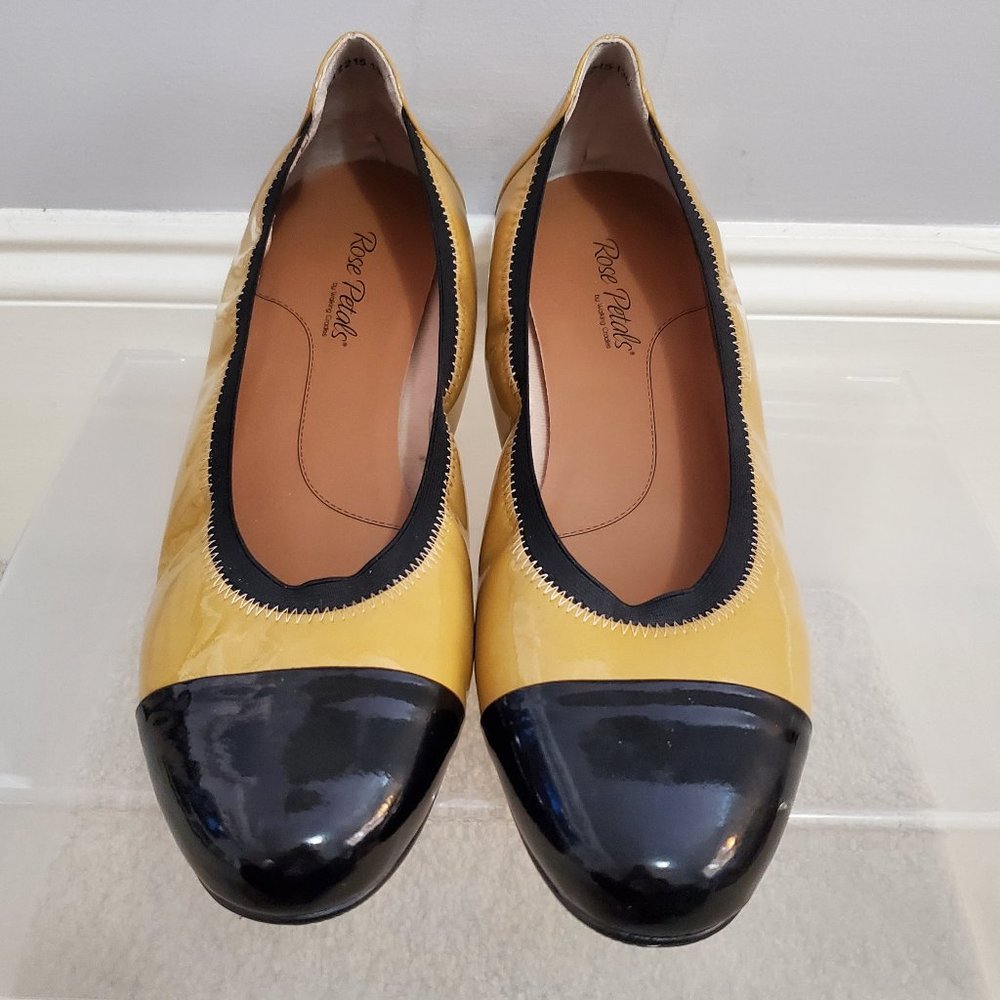 Rose Petals Two-tone Patent Ballat Flats